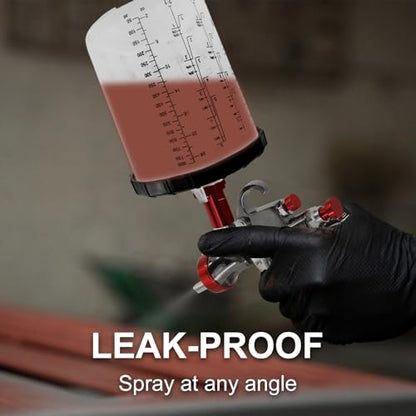Disposable Paint Spray Gun Cup Liners & Lid System, 50 Standard 27 Ounce (800ml) Kit - 190 Mic- 50 Cup Liners, 50 Lids with Strainer, 1 Hard Cup with Retainer Ring 20 Plugs,2 Cup Adapters - size: 27 Ounce (190Mic) Kit-50PCS+2 Adapters