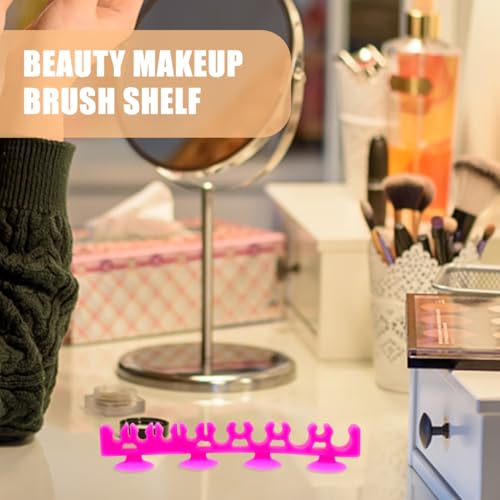 KALLORY Beauty Makeup Brush Shelf 1pc Makeup Holder, Makeup Storage Rack Silicone Makeup Brush Drying Holder for Painting Pen Eyeliner Pencil Black Drying Brush Rack