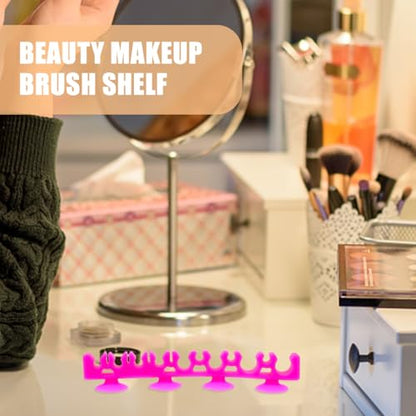 KALLORY Beauty Makeup Brush Shelf 1pc Makeup Holder, Makeup Storage Rack Silicone Makeup Brush Drying Holder for Painting Pen Eyeliner Pencil Black Drying Brush Rack