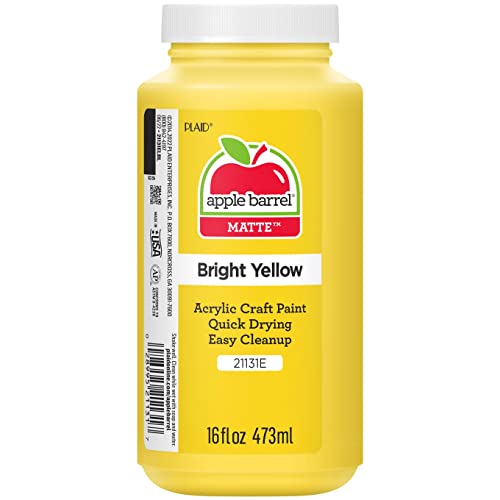 Apple Barrel Acrylic Paint in Assorted Colors (16 Ounce), 21131 Bright Yellow - color: Bright Yellow, size: 16 Fl Oz (Pack of 1)