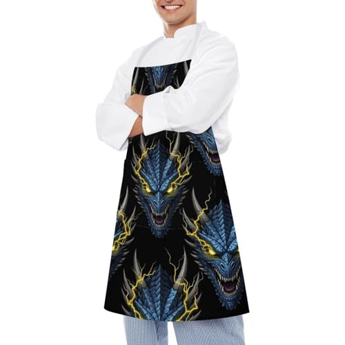 Chef Bib Apron for Restaurant, Anti-Stain with Pocket Adjustable, Cooking Dishwashing Lab Use - color: Style (544)
