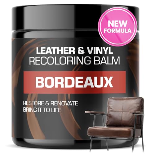 FORTIVO Leather Recoloring Balm, Color Restorer, Scratch Remover, Couch Paint and Repair, Leather Balm for Couches - color: Bordeaux