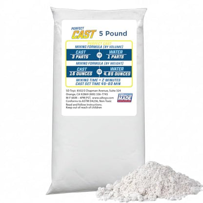 Perfect Cast Mold Casting Powder, Fast-Curing, Non-Toxic, Water-Based Material for DIY Sculptures, Jewelry, Crafts & Models, USA Made, 5 lb Bag - size: 5 lb