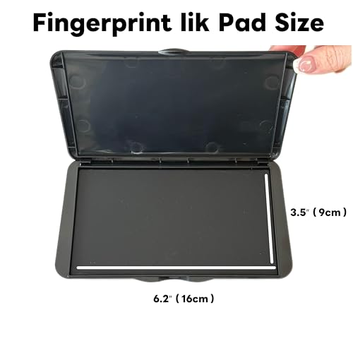 Fingerprint Ink Pad Ultra-Black 6.2" – Quick-Dry, Flawless, Non-Toxic Ink for 10,000+ Clear Prints – Large Stamp Pad for Notary, ID Verification, Banks, Schools, Law Enforcement & Legal Forms - size: Rectangle Large｜Single