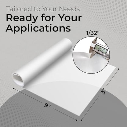 Exactly Rubber - Translucent Silicone Sheet, 50A Durometer Rubber Sheet, Semi Clear Silicone, Resistant -80 to 450°F, Food-Grade Silicone Placemat, 450% Elongation, Made in The USA, 1/32 x 3 x 9” - size: 1/32 x 3 x 9