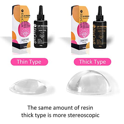 UV Resin - DIYcraft Odorless Crystal Clear Hard Resin 500g, Fast Curing Epoxy Resin for DIY Resin Molds, Jewelry Making - Suitable Art Craft Beginner UV Resin Jewelry Making Kit