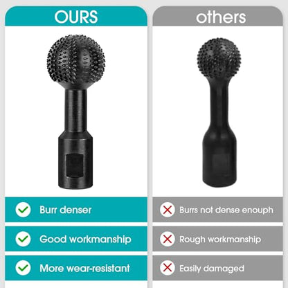 BLEKOO 2Pcs Sphere Rotary Burr with 5/8-11 Threads, Ball Gouge Wood Carving Tools, for 4 1/2 and 5 Inch Angle Grinder