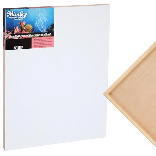 Creative Mark Mimik Recycled PET Cradled Canvas Panel 3/4" Depth - 11X14 Single Canvas - Medium-Textured Painting Board for Eco-Conscious Artists, 14.11 oz Triple-Acrylic-Primed Weight Mounted Canvas - size: 11X14"