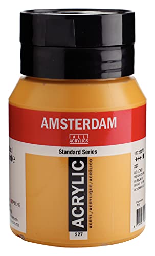 Amsterdam Standard Series Acrylic Jar 500ml Yellow Ochre 227 (17722272) - color: Yellow Ochre, size: 1 Count (Pack of 1)