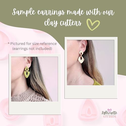 Polymer Clay Cutters - 8 Piece Geometric No Drill Shapes Regular Size by Sylhouette Studios - Earrings & Jewelry Making Tools