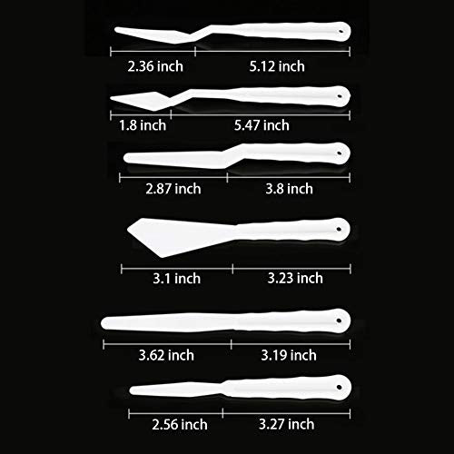 Luckycivia 6 Set Palette Knives Set, Plastic Spatula Art Tools for Painting