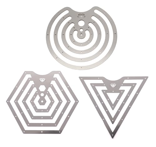 DiamondCore Tools Metal Rib Set 3, 3 Piece Flexible Stainless Steel Stencil Rib Set for Carving Arc, Triangle and Hexagon Patterns on Pottery - color: Metal Rib Set 3