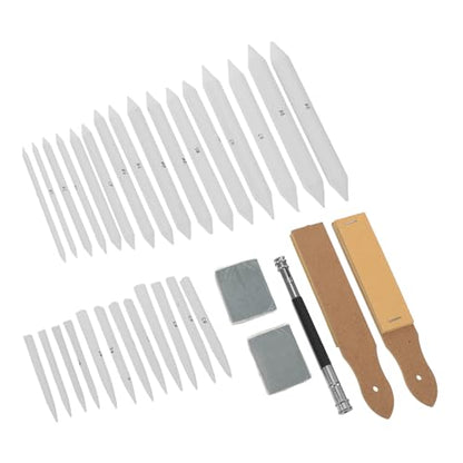 COOPHYA 33pcs Tortillions and Blending Stumps Set with Sandpaper Sharpener, Pencil Extender, and Kneaded Erasers for Student and Artist Sketch Drawing Art Supplies
