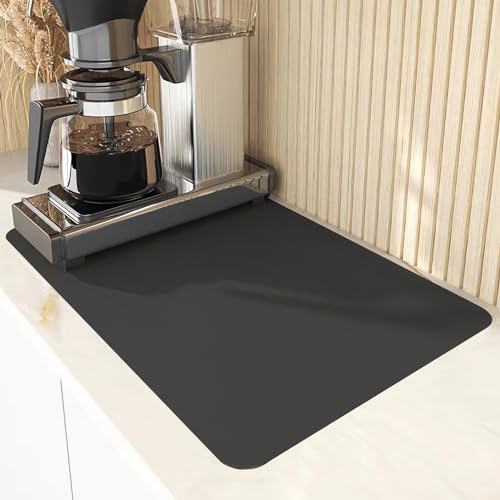 Silicone Placemats, Food-Grade Non-Slip Waterproof, Dining, Stain Resistant, Countertop Protector, Kitchen Counter Mat, Heat Resistant, Baking mat Dishwasher Safe (Black, 1) - color: Black, size: 23.6 x 15.7 in - 1pc (0.05 in)