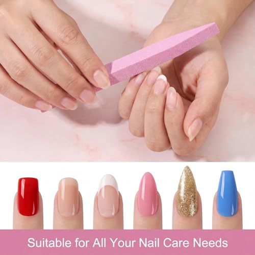 Mudder 8 Pcs Stone Nail File Pumice Stick for Fingernails Pumice Rock Nail Cuticle Pusher Rock File for Home Salon Toenail Buffing Tool (Pink) - color: Pink