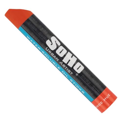 Soho Urban Artist Water Soluble Oil Sticks for Artists – Cadmium Orange Hue Oil Paint Stick - 37 ml - No Brushes or Solvents Needed, Paint Any Primed Surface, Water Clean-Up, Non-Toxic, 4.8 x 0.78 - color: Cadmium Orange Hue