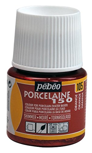 PEBEO Porcelaine 150 Ceramic Paint - Water-Based High-Gloss Color Paints for Porcelain, Premium Art Supplies, Non-Toxic & Heat-Safe, 45 ml Bottle, Shimmer Orange, 45 ml Bottles (024105) - color: Shimmer Orange, size: 1.52 Fl Oz (Pack of 1)