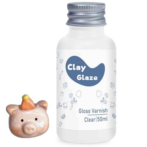 Air Dry Clay Glaze, Clay Varnish for Air Drying Clay, Clear Acrylic Varnish for Craft Pottery Waterproof & Gloss Finish - size: 50ml Gloss