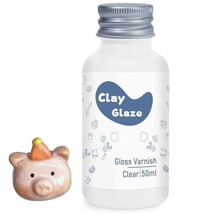 Air Dry Clay Glaze, Clay Varnish for Air Drying Clay, Clear Acrylic Varnish for Craft Pottery Waterproof & Gloss Finish - size: 50ml Gloss