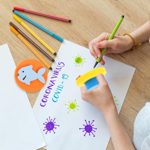 DOITOOL 6Pcs Kids Painting Sponge Stamps Set DIY Foam Seal with Ocean Animal Shapes for Preschool Craft Art Easy Clean Portable 2.28 Inch