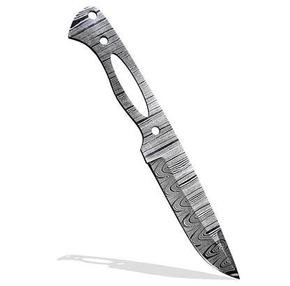 Custom Hand Forged Damascus Steel Blank Blade Knife Making Kit DIY Hunting Blade, Leather sheath, Pin, Scales,Damascus Blade Billet, Knife Making Supply (BK-E) - color: BK-E