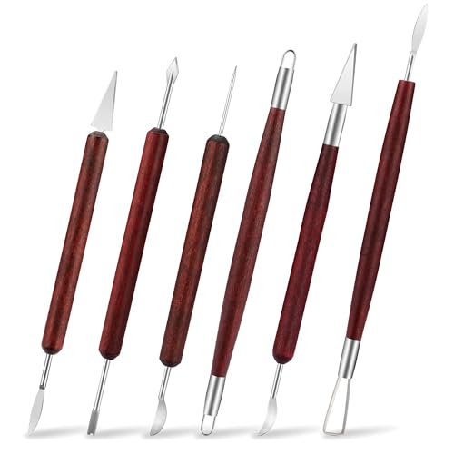 LINPHCEY 6-Piece Clay Sculpting Tools Set Perfect for Polymer Air Dry Modeling Clay Beginners & Professionals Ideal for DIY Pottery & Ceramics Tools for Clay Sculpting & Crafting