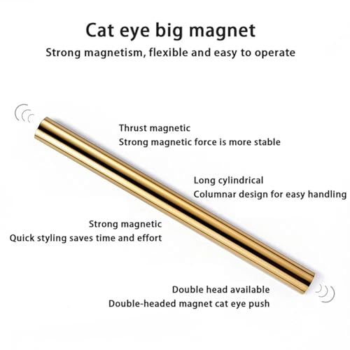 Cat Eye Nail Magnet Gel Nail Polish Magnetic Cylindrical Strong Magnet Stick Cat Eye Nail Art Magnet 3d Cat Eye Magnetic Nail Polish Tool Double Headed Magnet for Nails Salon (Gold) - color: Style 3