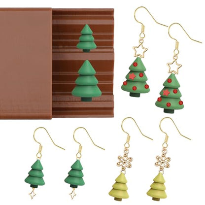 Polymer Clay Bead Roller,Christmas Tree Earring Mold Acrylic Clay Bead Maker Clay Cutter Tool for Jewelry Piercing Making Kit - color: Christmas 1