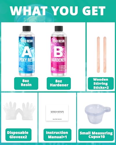 Crystal Clear Epoxy Resin Kit, 16OZ Epoxy Kit - High-Gloss & Bubbles Free, Self-Leveling Art Resina, Food Safe Resin for DIY Art,Wood, Jewelry, Coating, Casting Bar Top, River Tables - size: 16OZ