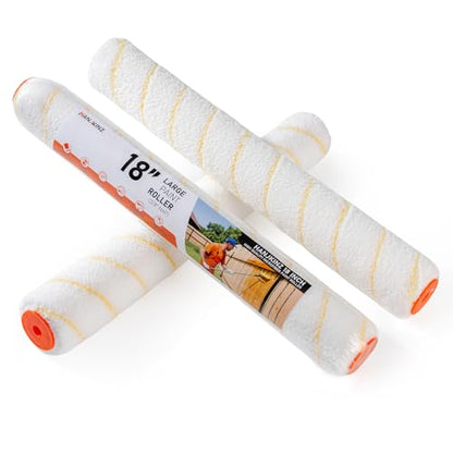 18 Inch Microfiber Paint Roller Covers, 3 Pack, Paint Rollers 18 Inch (3/8" Nap), Large Paint Rollers, Paint Supplies for Painting Walls - size: 18 Inch,3 Pack