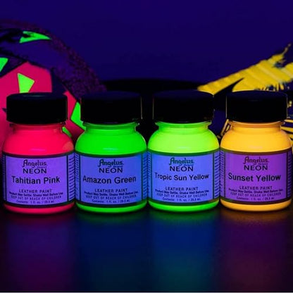 Angelus Neon Leather Paint, 1 oz., Lava Orange - color: Lava Orange