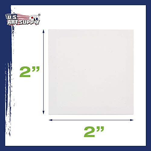 U.S. Art Supply 2x2 Mini Canvases for Painting, 72 Pack Bulk Small | Stretched Artist Canvas Professional Primed - Ideal for Arts & Crafts - size: 2" x 2" - Pack of 72