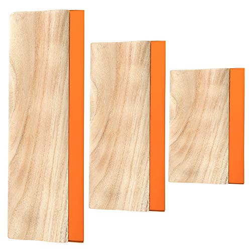 Caydo 3 Pieces 3 Sizes Screen Printing Squeegee, 75 Durometer Wooden Ink Scraper for Screen Printing Fabric, 5.9 Inch, 9.4 Inch and 13.7 Inch - size: 3Sizes