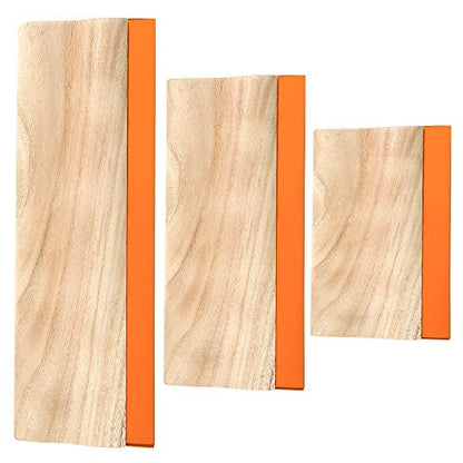 Caydo 3 Pieces 3 Sizes Screen Printing Squeegee, 75 Durometer Wooden Ink Scraper for Screen Printing Fabric, 5.9 Inch, 9.4 Inch and 13.7 Inch - size: 3Sizes