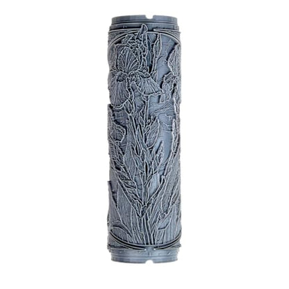 Blue Flag Iris Clay Texture Roller 4" for Polymer Clay - color: Blue Flag Iris Roller