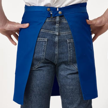 Unisex Waist Apron with Pockets Waiter Bar Half Bistro Apron 4251BY - color: Royal, size: 1 Pack