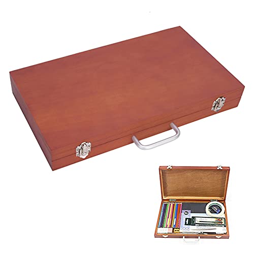 Oil Painting Box Portable Wooden Painting Case Wooden Painting Easel Painting Tool Case Wood Easel Case Watercolor Container Wooden Art Wood Desk Table Easel Travel Pigment Case Painting Easel