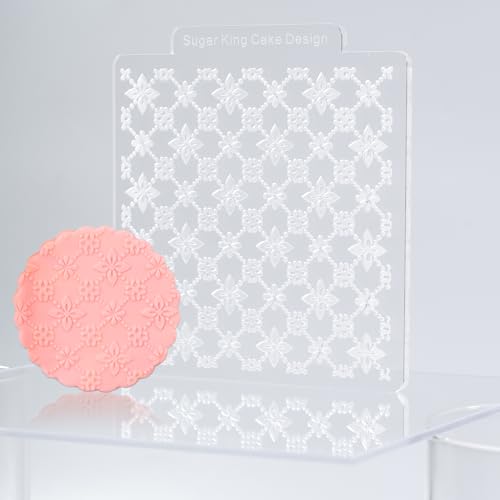 KALAIEN 3 Pack Cookie Embosser Set, Fondant Impression Mats Acrylic Embosser for Fondant Stamps, Texture Sheets for Polymer Clay, Chocolate, Cupcake Topper, Fondant Molds-Style 3 - color: Style 3