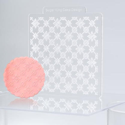 KALAIEN 3 Pack Cookie Embosser Set, Fondant Impression Mats Acrylic Embosser for Fondant Stamps, Texture Sheets for Polymer Clay, Chocolate, Cupcake Topper, Fondant Molds-Style 3 - color: Style 3