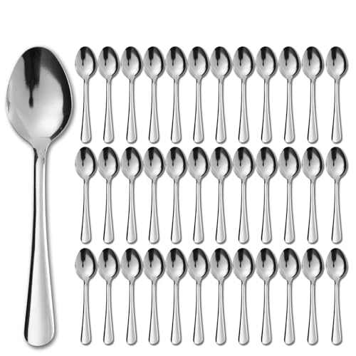 36 PCS Teaspoons Set - Windsor Stainless Steel Tea Spoons 5.9 Inch with Dishwasher Safe Small Spoons,Metal Dessert Spoon,Dinner Spoon Silverware for Home,Kitchen or Restaurant - size: 36-piece Tea Spoon