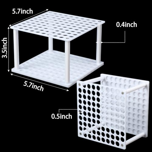 Outus 96 Holes Pencil Brush Holder Acrylic Paintbrush Holders Desk Organizer Stand Holder for Pencil Pen Paint Brushes Modeling Tool Office Art Supplies(White) - color: White