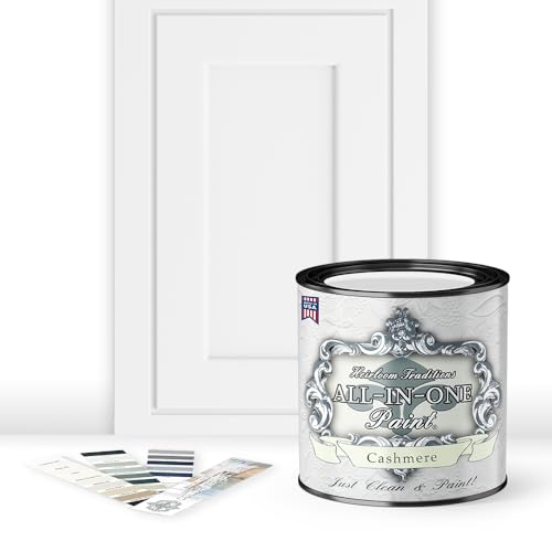 ALL-IN-ONE Paint by Heirloom Traditions, 2 Quart Cabinet Paint Bundle and Tool Kit - Cashmere (true white) - color: Cashmere