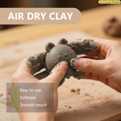 VIBRATITE Natural Air Dry Clay Bulk, 10LBs All-Purpose Modeling Sculpting Pottery Clay for Beginners and Professional (Gray) - color: Gray