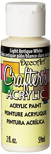 DecoArt Crafter's Acrylic Paint, 2-Ounce, Light Antique White - color: Light Antique White, size: 2 Fl Oz (Pack of 1)