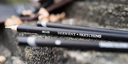 Derwent Sketching Pencils, 4mm Core, Metal Tin, 6 Count (0700836) - size: 6 Count (Pack of 1)
