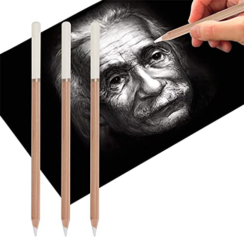BXT 3pcs White Charcoal Pencils for Highlight,Drawing - color: 3pcs white