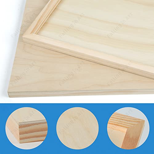 Falling in Art Unfinished Birch Wood Panels Kit for Painting, Wooden Canvas 2 Pack of 12x36’’ Studio 1’’ Deep, Cradle Boards for Pouring, Art, Crafts, Burning and More - size: 12'' x 36''
