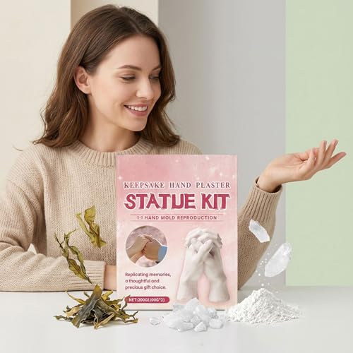 Eco Resin Casting Powder - 100g Easy Mixing Water Activated | Clay Hand Molding Kit Plaster Powder - for Mold Making Hand Sculpture Home Decor Beginners Couples