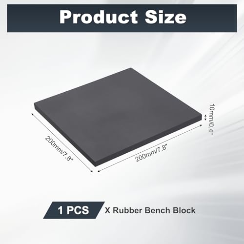 HARFINGTON Rubber Bench Block 7.8"x7.8"x0.4" Black Rubber Stamping Block Square Anti Vibration Pads for Jewelry Making Hammering Shaping Chasing Flattening Metals - size: 7.8"x7.8"x0.4"