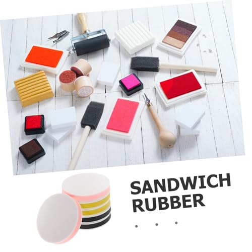 Tofficu 6pcs Rubber Carving Blocks for Stamp Making Soft Rubber Sheets for Craft Projects Easy to Engrave Detail for Personal Commercial Use